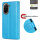 Handy Tasche für Xiaomi Redmi A5 Handyhülle Blumen Hülle Wallet Case Flipcover in Blau