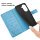Handy Tasche für Xiaomi Redmi A5 Handyhülle Blumen Hülle Wallet Case Flipcover in Blau