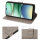 Handy Tasche für Xiaomi Redmi A5 Handyhülle Blumen Hülle Wallet Case Flipcover in Grau
