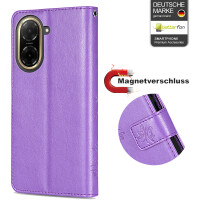 Handy Tasche für Xiaomi Redmi A5 Handyhülle Blumen Hülle Wallet Case Flipcover in Lila