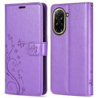 Handy Tasche für Xiaomi Redmi A5 Handyhülle Blumen Hülle Wallet Case Flipcover in Lila