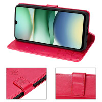 Handy Tasche für Xiaomi Redmi A5 Handyhülle Blumen Hülle Wallet Case Flipcover in Rot