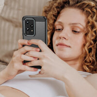 Carbon Hülle für Honor 200 Lite  Handyhülle Backcover TPU Silikon Bumper