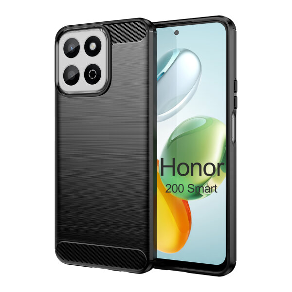 Carbon Hülle für Honor 200 Smart Handyhülle Backcover TPU Silikon Bumper