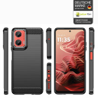 Carbon Hülle für Moto G35 Hülle Handyhülle Outdoor Handy Tasche Bumper Case Back Cover