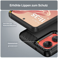 Carbon Hülle für Moto G35 Hülle Handyhülle Outdoor Handy Tasche Bumper Case Back Cover