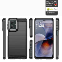 Carbon Hülle für Moto G55 Hülle Handyhülle Outdoor Handy Tasche Bumper Case Back Cover
