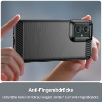 Carbon Hülle für Moto G55 Hülle Handyhülle Outdoor Handy Tasche Bumper Case Back Cover