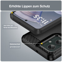 Carbon Hülle für Moto G55 Hülle Handyhülle Outdoor Handy Tasche Bumper Case Back Cover