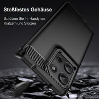 Carbon Hülle für Moto G75 Hülle Handyhülle Outdoor Handy Tasche Bumper Case Back Cover