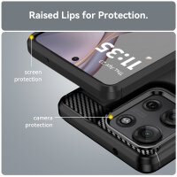 Carbon Hülle für Moto G75 Hülle Handyhülle Outdoor Handy Tasche Bumper Case Back Cover