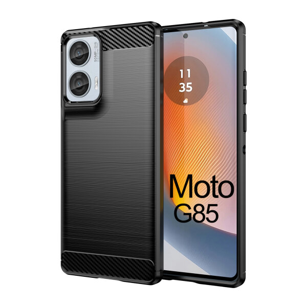 Carbon Hülle für Moto G85 Hülle Handyhülle Outdoor Handy Tasche Bumper Case Back Cover