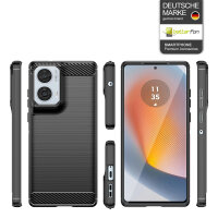 Carbon Hülle für Moto G85 Hülle Handyhülle Outdoor Handy Tasche Bumper Case Back Cover