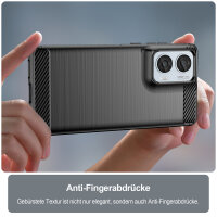 Carbon Hülle für Moto G85 Hülle Handyhülle Outdoor Handy Tasche Bumper Case Back Cover