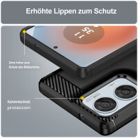 Carbon Hülle für Moto G85 Hülle Handyhülle Outdoor Handy Tasche Bumper Case Back Cover