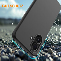 Hülle für Apple iPhone 16 Handyhülle Back Cover Silikon Case Bumper in Schwarz