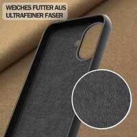 Hülle für Apple iPhone 16 Handyhülle Back Cover Silikon Case Bumper in Schwarz