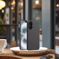 Hülle für Apple iPhone 16 Handyhülle Back Cover Silikon Case Bumper in Schwarz