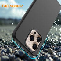 Hülle für Apple iPhone 16 Pro Handyhülle Back Cover Silikon Case Bumper in Schwarz