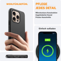 Hülle für Apple iPhone 16 Pro Handyhülle Back Cover Silikon Case Bumper in Schwarz