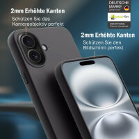 Hülle für Apple iPhone 16 Plus Handyhülle Back Cover Silikon Case Bumper in Schwarz