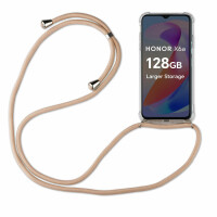 Handykette für Honor X6B Handyhülle mit Band Case Hülle mit Kordel Handy Tasche Beige / Braun