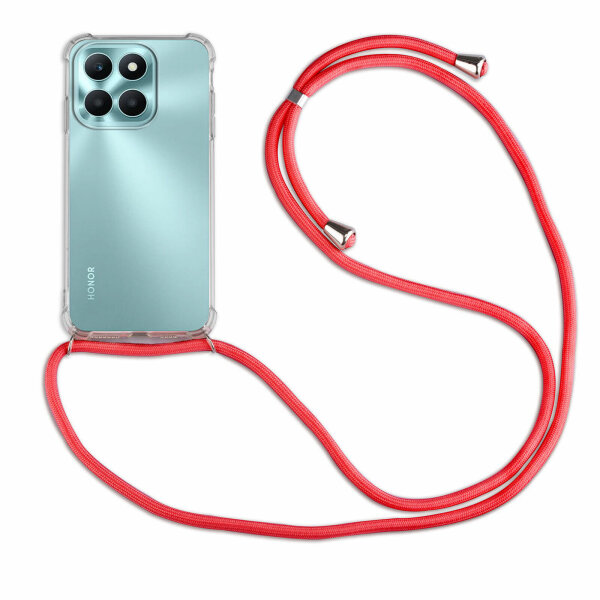 Handykette für Honor X6B Handyhülle mit Band Case Hülle mit Kordel Handy Tasche Rot