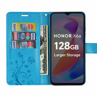 Hülle Honor X6B, Handy Tasche Handyhülle Flip Cover Wallet Case Klapphülle Etui Blau