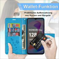 Hülle Honor X6B, Handy Tasche Handyhülle Flip Cover Wallet Case Klapphülle Etui Blau
