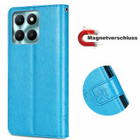 Hülle Honor X6B, Handy Tasche Handyhülle Flip Cover Wallet Case Klapphülle Etui Blau