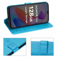 Hülle Honor X6B, Handy Tasche Handyhülle Flip Cover Wallet Case Klapphülle Etui Blau
