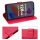 Hülle Honor X6B, Handy Tasche Handyhülle Flip Cover Wallet Case Klapphülle Etui Rot