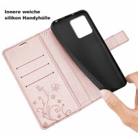Hülle Honor X6B, Handy Tasche Handyhülle Flip Cover Wallet Case Klapphülle Etui Rosegold