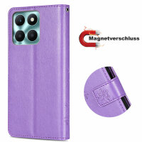 Hülle Honor X6B, Handy Tasche Handyhülle Flip Cover Wallet Case Klapphülle Etui Lila