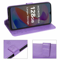 Hülle Honor X6B, Handy Tasche Handyhülle Flip Cover Wallet Case Klapphülle Etui Lila
