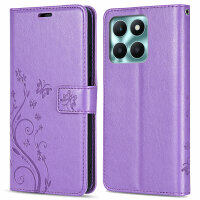 Hülle Honor X6B, Handy Tasche Handyhülle Flip Cover Wallet Case Klapphülle Etui Lila