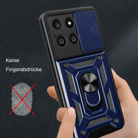 Outdoor Panzer Hülle Honor X6B Handyhülle mit Slide Kameraschutz Ringhalter Blau