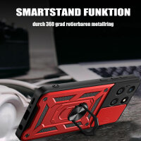 Outdoor Panzer Hülle Honor X6B Handyhülle mit Slide Kameraschutz Ringhalter Rot