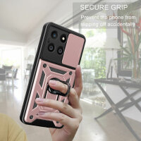 Outdoor Panzer Hülle Honor X6B Handyhülle mit Slide Kameraschutz Ringhalter Rosegold