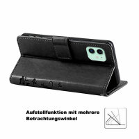 Handyhülle für Apple iPhone 11 – Flip Cover Blumen Schwarz