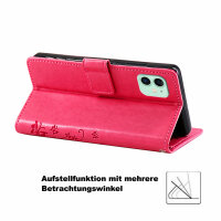 Handyhülle für Apple iPhone 11 – Flip Cover Blumen Pink