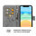 Handyhülle für Apple iPhone 11 – Flip Cover Blumen Grau