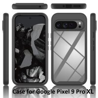 Handy Tasche für Google Pixel 9 Pro XL Hülle 360° Grad Handyhülle mit Displayschutz