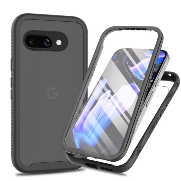 Handy Tasche für Google Pixel 9A Hülle 360° Grad Handyhülle mit Displayschutz