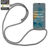 Handykette für Honor 200 Lite Handyhülle mit Band Case Hülle mit Kordel Handy Tasche in Grau