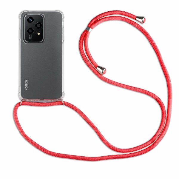 Handykette für Honor 200 Lite Handyhülle mit Band Case Hülle mit Kordel Handy Tasche in Rot