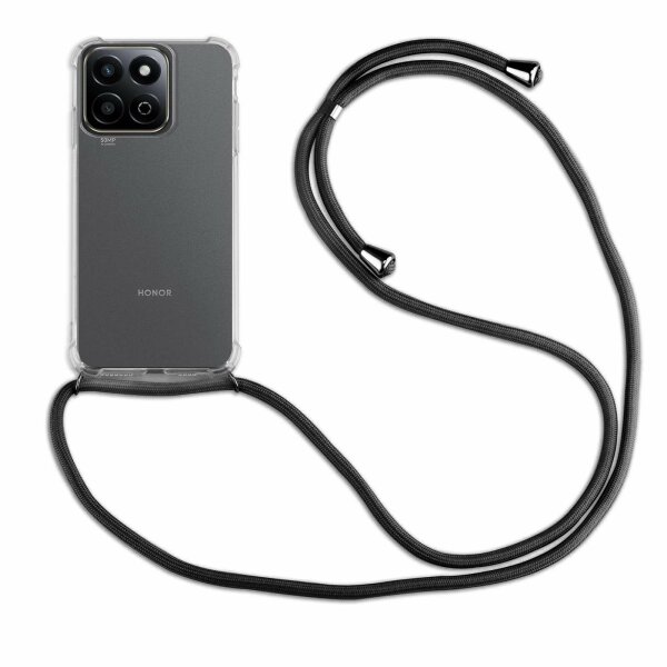 Handykette für Honor 200 Smart Handyhülle mit Band Case Hülle mit Kordel Handy Tasche in Schwarz