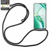 Handykette für Honor 200 Smart Handyhülle mit Band Case Hülle mit Kordel Handy Tasche in Schwarz