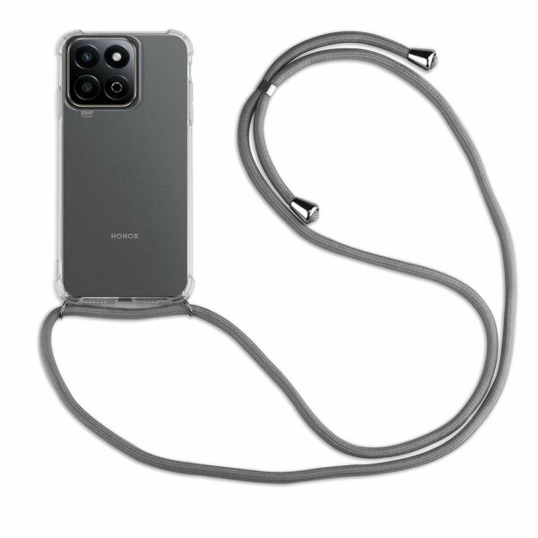 Handykette für Honor 200 Smart Handyhülle mit Band Case Hülle mit Kordel Handy Tasche in Grau