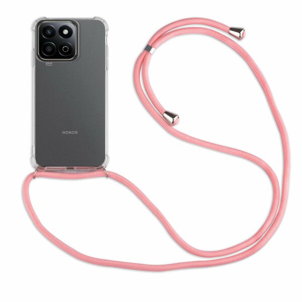 Handykette für Honor 200 Smart Handyhülle mit Band Case Hülle mit Kordel Handy Tasche in Rosa